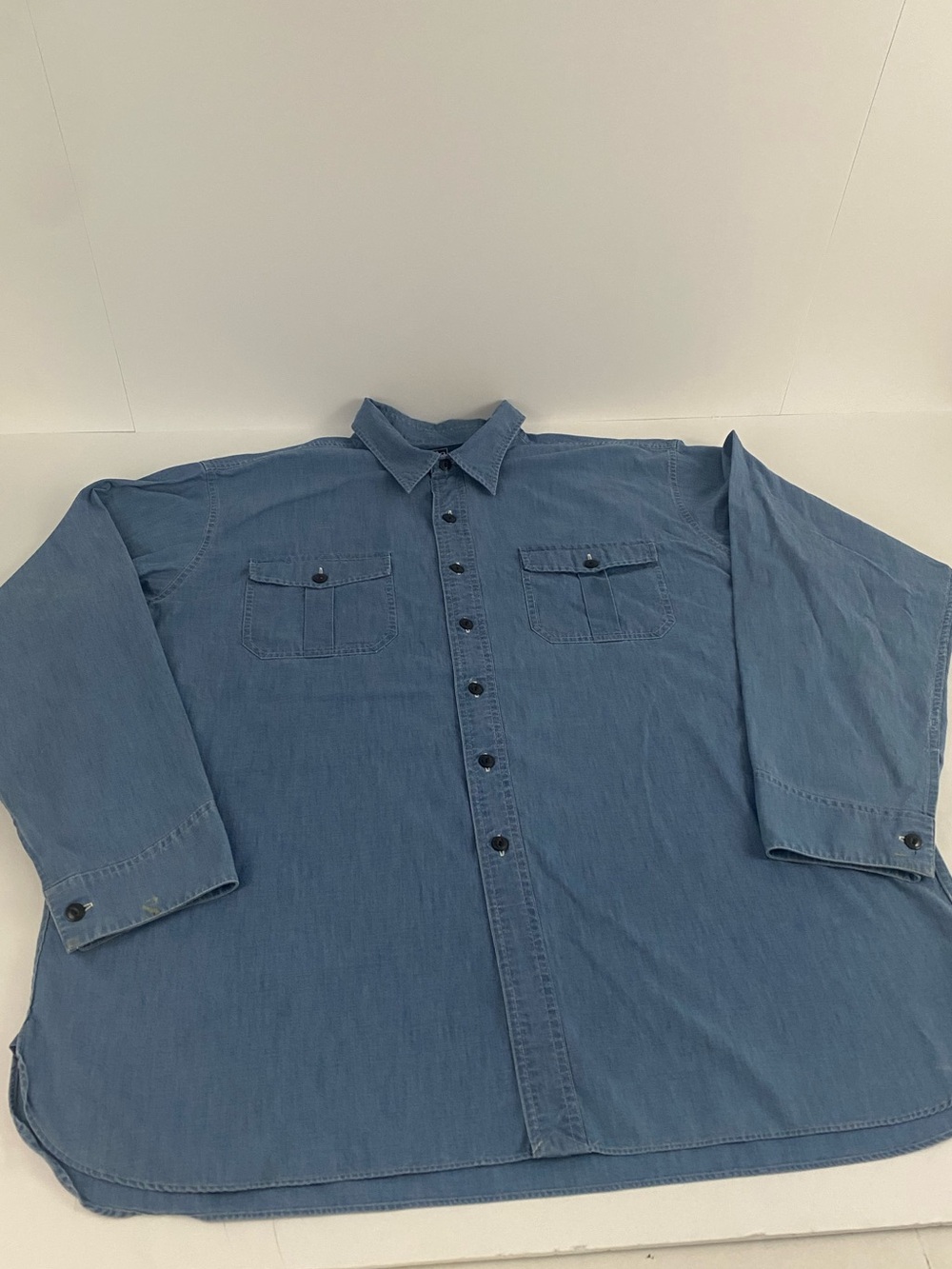 Men’s Ralph Lauren polo denim 100% shirt Tobias Workshirt size XXL 2XL *flawed*